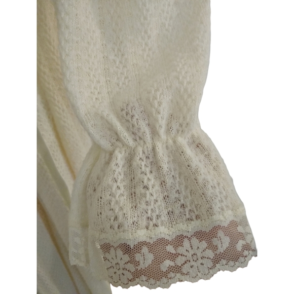 Vtg Lace Peignoir Dressing Gown - Picture 10 of 15